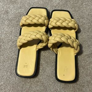 HM slides - EU 41 - Yellow - Faux Leather
